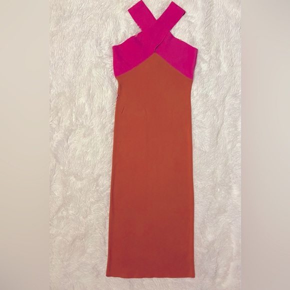 LE SUPERBE Color block Midi Dress - Picture 4 of 7